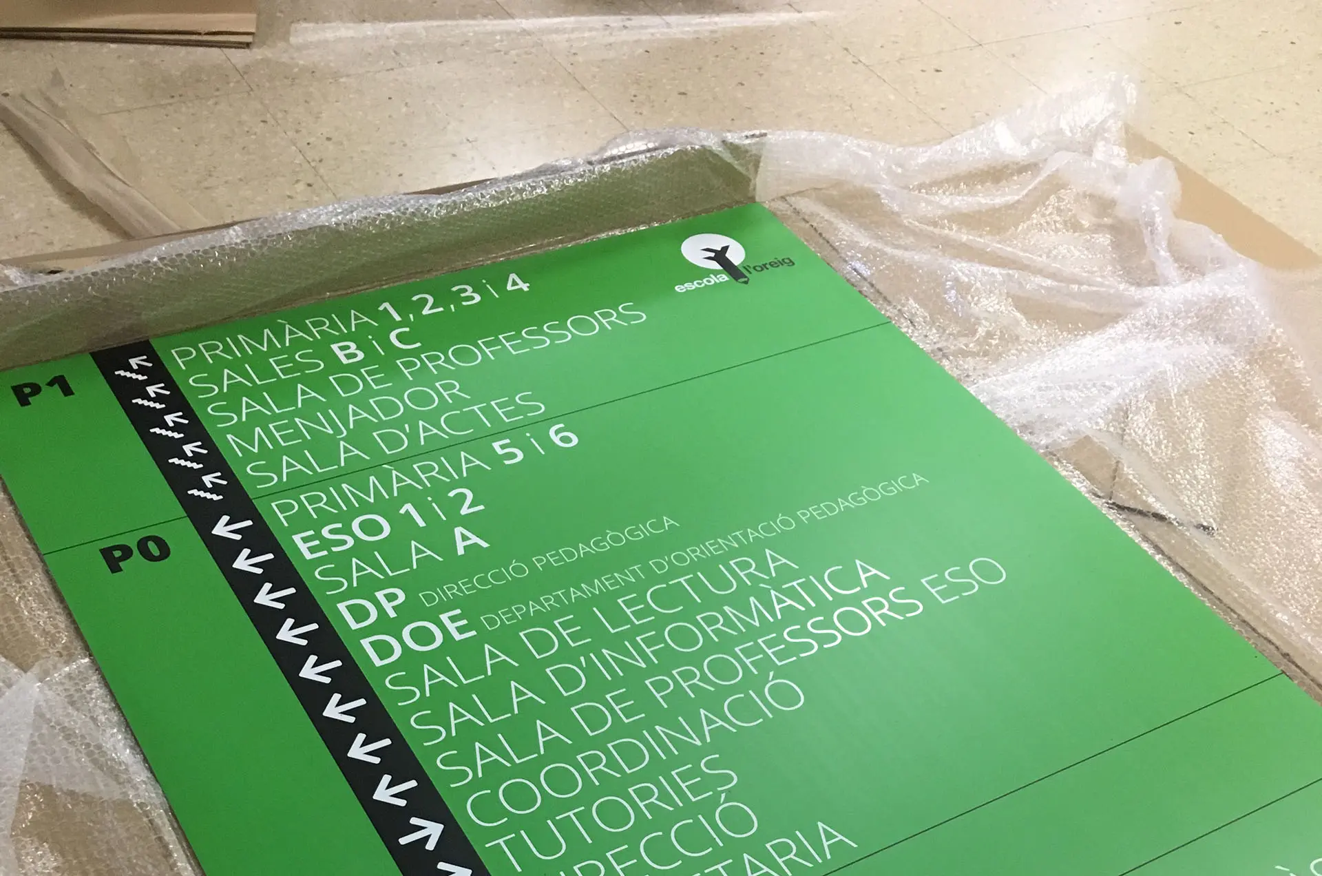 Proyecto integral de rotulación en Escola L'Oreig de Pallejà